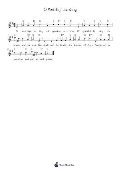 O Worship the King 樂譜由 Joseph Martin Kraus - 編曲 Popdict Greyburns