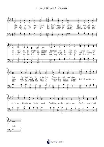 Like a River Glorious Musica per pianoforte di James Mountain - Arr.Lanme