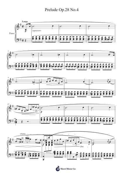 Prelude Op. 28 No. 4 in E Minor Sheet Music by Frédéric Chopin-Arr.Papel