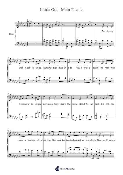 Inside Out - Main Theme Sheet Music by Michael Giacchino-Arr.Ruthives Sibylxy