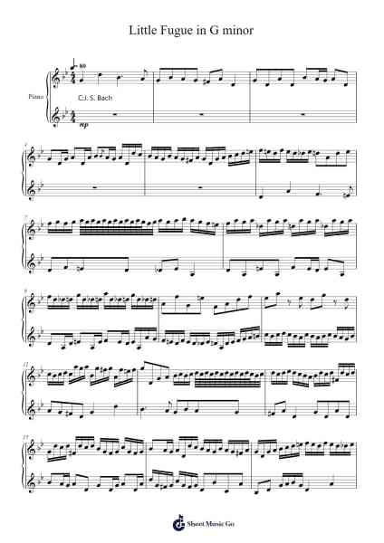 Little Fugue in G minor Sheet Music by -Arr.Bardthea Faylotte