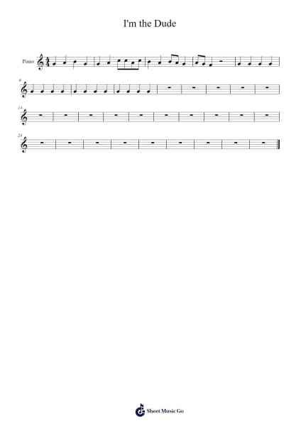 I'm the Dude Musica per pianoforte di Liam Mathie - Arr.Zangline