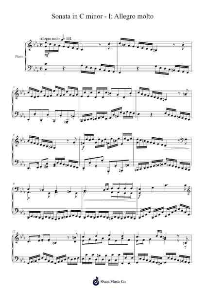 Sonata in C minor - I: Allegro molto Sheet Music by Charley Feng-Arr.Lenshaw