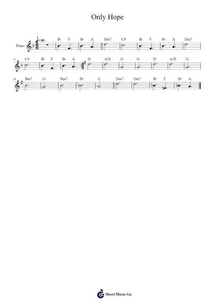 Only Hope Sheet Music by Mandy Moore-Arr.Cherlian Zimreed