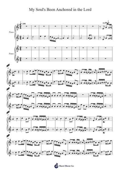 My Soul's Been Anchored in the Lord Sheet Music by Moses Hogan-Arr.Osham Noelchi