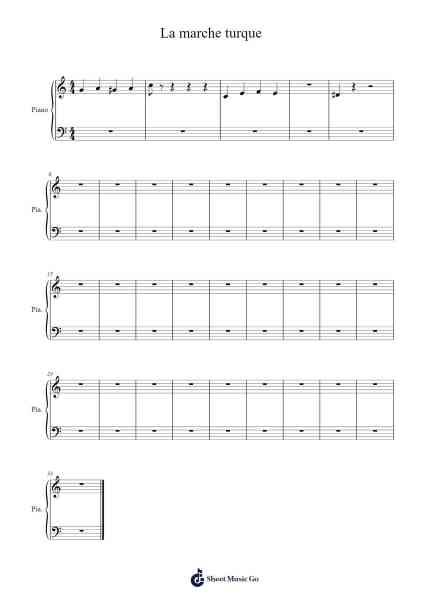 La marche turque 乐谱由 Wolfgang Amadeus Mozart - 编曲 Cherlian Zimreed
