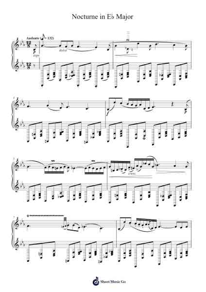 Nocturne in E♭ Major, Op. 9, No. 2 Sheet Music by Frédéric Chopin-Arr.Temchell Thompro