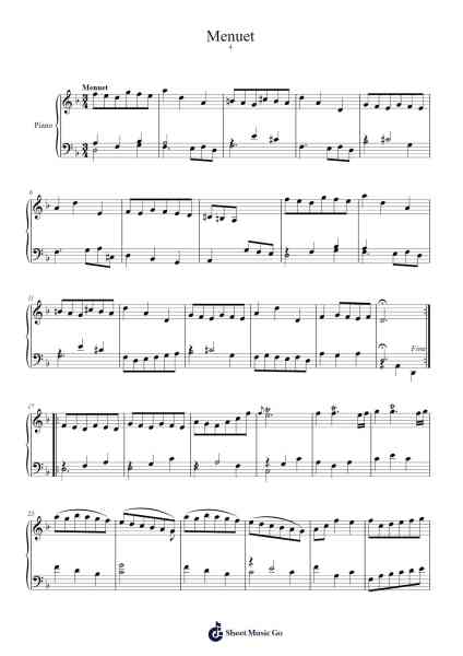 Partita IV in D Minor: Menuet Sheet Music by Christoph Graupner-Arr.Blairharte Titess