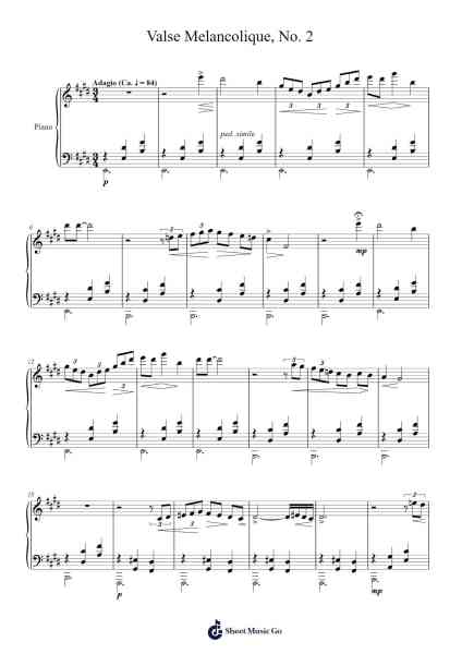 Valse Melancolique, No. 2 Sheet Music by Seamus H Flynn-Arr.Phylpeg Bradning