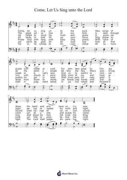 Come, Let Us Sing unto the Lord Sheet Music by John Hatton-Arr.Curwilde Perwin