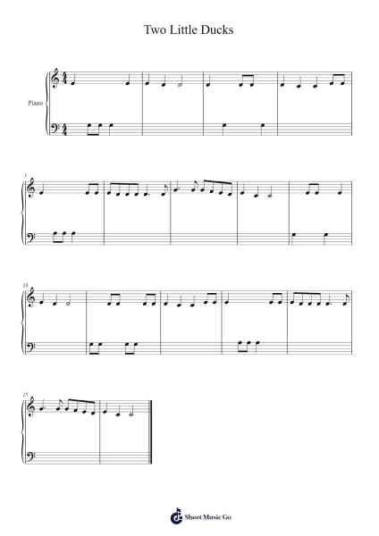 Two Little Ducks Sheet Music by Two Little Ducks-Arr.Wrightrae