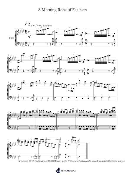 A Morning Robe of Feathers Sheet Music by 加藤洋平-Arr.Lanme