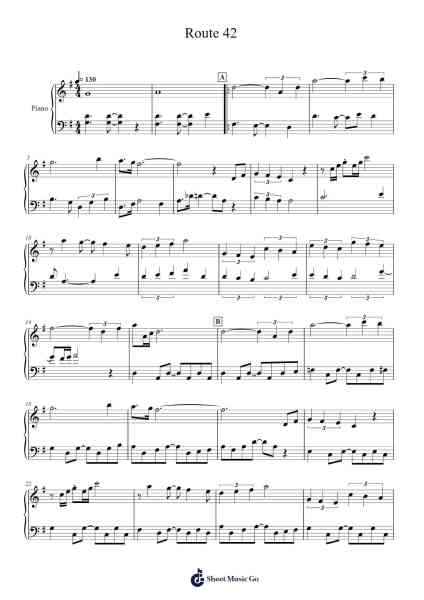 Route 42 Sheet Music by Junichi Masuda-Arr.Manian