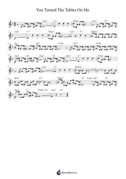 You Turned The Tables On Me Sheet Music by Sidney Mitchell/Louis Alter-Arr.Joanbar Crichniel