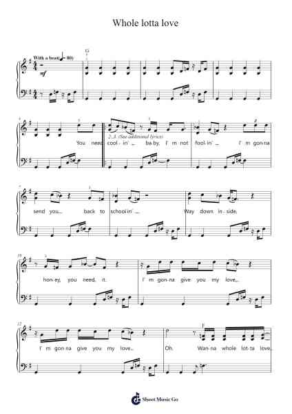 Whole lotta love Sheet Music by Led Zeppelin-Arr.Grever Carhume