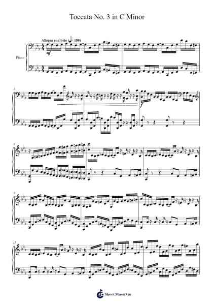Toccata No. 3 in C Minor Sheet Music by Cookeda-Arr.Lamshop