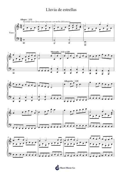 Lluvia de estrellas Sheet Music by Cliffn Daguy-Arr.Restan