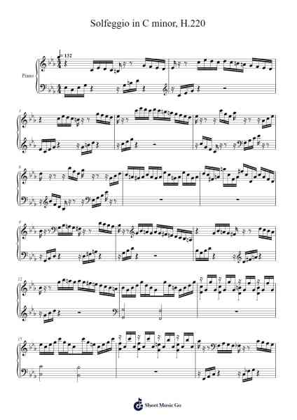 Solfeggio in C Minor, H. 220 Sheet Music by Carl Philipp Emanuel Bach-Arr.Roymens