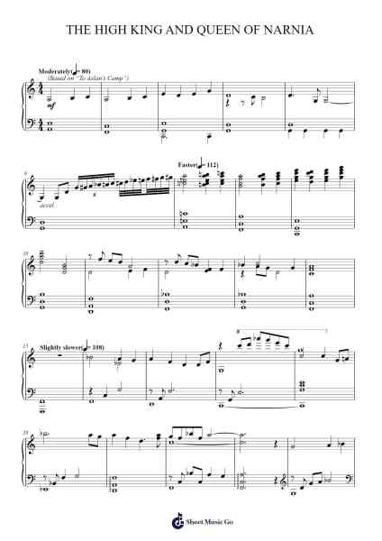 The High King And Queen Of Narnia Sheet Music by Harry Gregson-Williams-Arr.Bobright