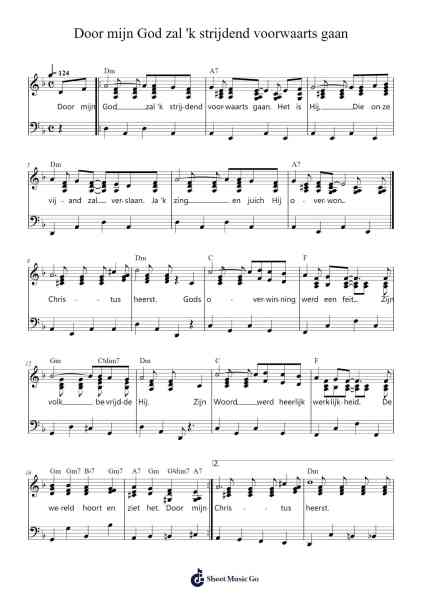 Door mijn God zal 'k strijdend voorwaarts gaan Sheet Music by -Arr.Gibkes