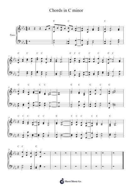 Chords in C minor Sheet Music by Maltzthe-Arr.Blyxine Cojane