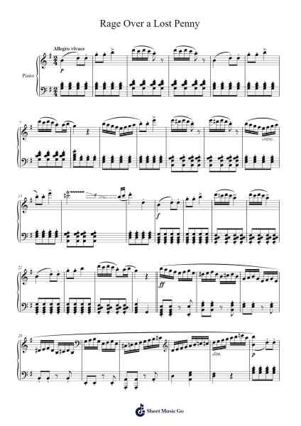 Rondo a Capriccio in G Major, Op. 129 "Rage Over a Lost Penny" Sheet Music by Ludwig van Beethoven-Arr.Graycie Scob