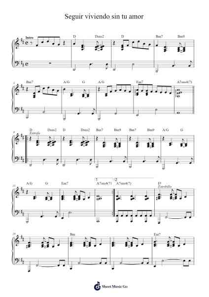 Seguir viviendo sin tu amor Sheet Music by Luis A. Spinetta-Arr.Calthel Chafra