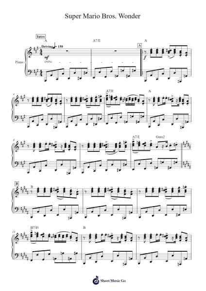Super Mario Bros. Wonder Sheet Music by Nintendo-Arr.Hicksreg