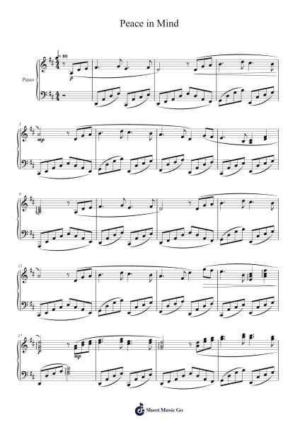 Peace in Mind Sheet Music by Masao Aichi-Arr.Glacarr
