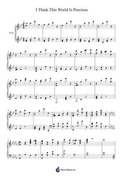 I Think This World Is Precious Sheet Music by Yuki Kajiura-Arr.Hudvic Nolip