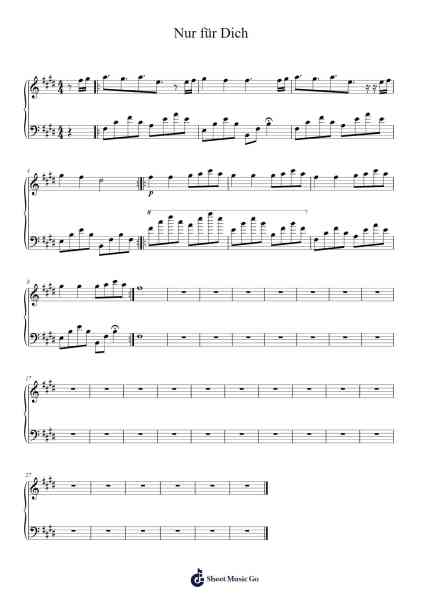 Nur für Dich Sheet Music by Kontra K-Arr.Inmark Ausbrooke