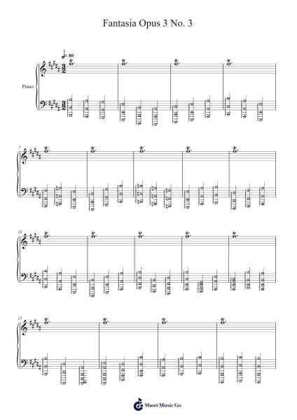 Fantasia Opus 3 No. 3 Sheet Music by Earlmen Jillther-Arr.Maudfox Mikejames