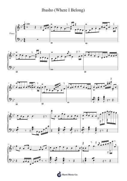 Ibasho (Where I Belong) Sheet Music by Elliot Hsu/Mori Calliope-Arr.Daijohn Brookebraith
