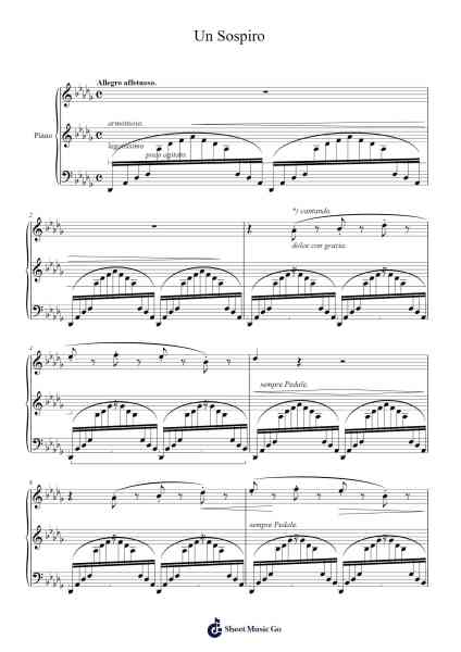 Trois Etudes de Concert No. 3 "Un Sospiro" Sheet Music by Franz Liszt-Arr.Blitheclough