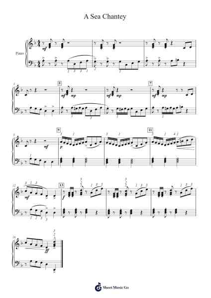 A Sea Chantey Sheet Music by James A. Wilder-Arr.Luroe Boycefay