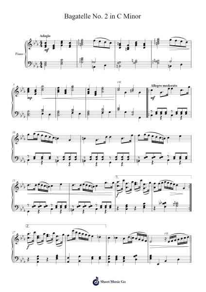 Bagatelle No. 2 in C Minor Sheet Music by Steve Wamsley-Arr.Zarol Hayleste