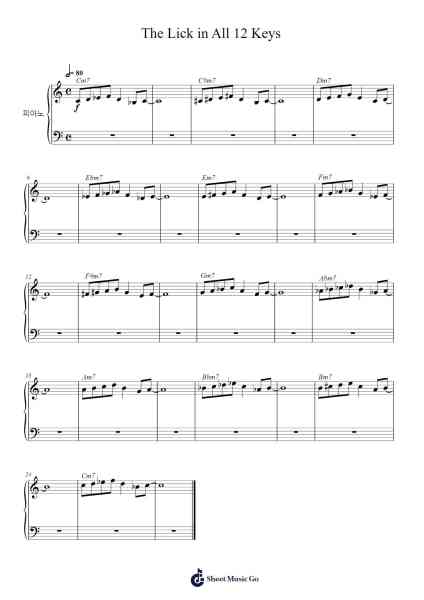 The Lick in All 12 Keys Sheet Music by Anonymous-Arr.Pomiles