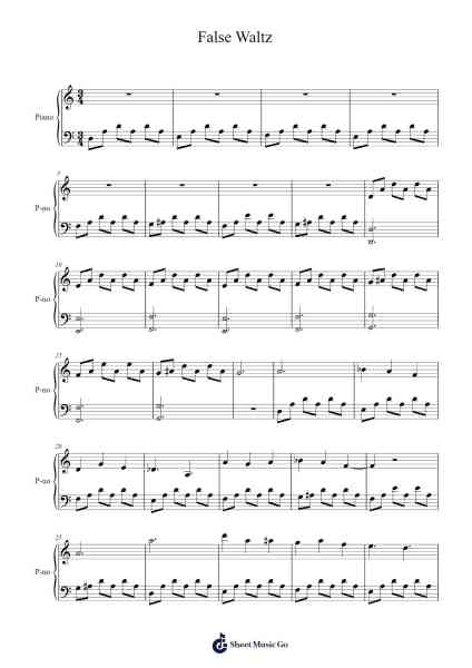 False Waltz Sheet Music by Kuroi Kitsune Krzak-Arr.Besquinn