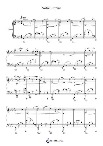 Notre Empire Sheet Music by Shirō Sagisu-Arr.Crotiane Shawshop