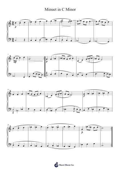 Minuet in C Minor Sheet Music by Unknown author-Arr.Keyjean Leighmuel