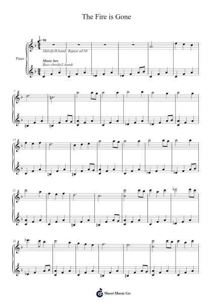 The Fire is Gone Sheet Music by Heaven Pierce Her-Arr.Huthorne