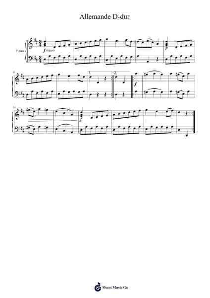 Allemande D-dur Sheet Music by Joseph Haydn-Arr.Natpold Vinvin