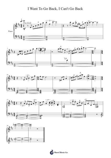 I Want To Go Back, I Can't Go Back Sheet Music by Hirata Hironobu-Arr.Saxbraith