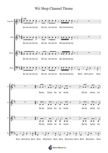 Wii Shop Channel Theme Sheet Music by Kazumi Totaka-Arr.Kentfred