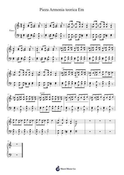 Pieza Armonia teorica Em Sheet Music by Wooljill Byhue-Arr.Camilbeard