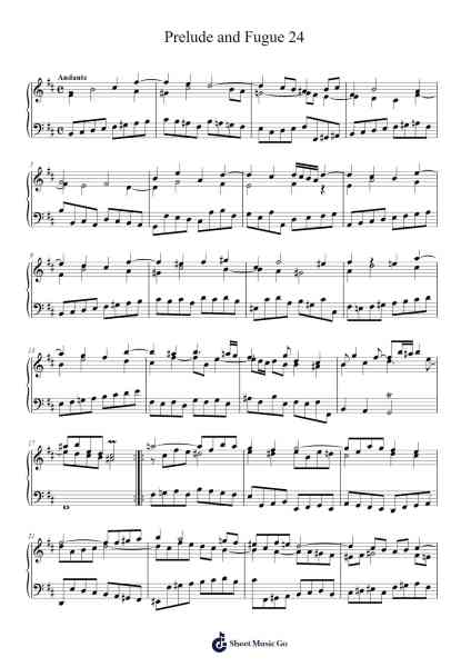 Prelude and Fugue 24 Sheet Music by OpenGoldberg-Arr.Georpir Manback