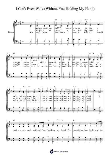 I Can't Even Walk (Without You Holding My Hand) Sheet Music by Joyce Croft-Arr.Waygrid