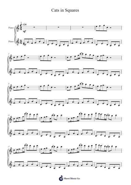 Cats in Squares Sheet Music by Half-Asleep Chris-Arr.Binghugh