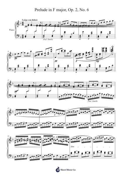 Prelude in F major, Op. 2, No. 6 Sheet Music by Matthew J-Arr.Lambharine Ryphens