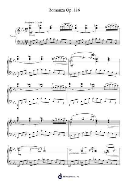 Romanza Op. 116 Sheet Music by Brightfrances-Arr.Deirholt